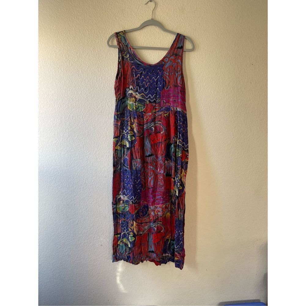 Vintage Laura Kieffer for Susan Burrows artsy‎ midi dress medium